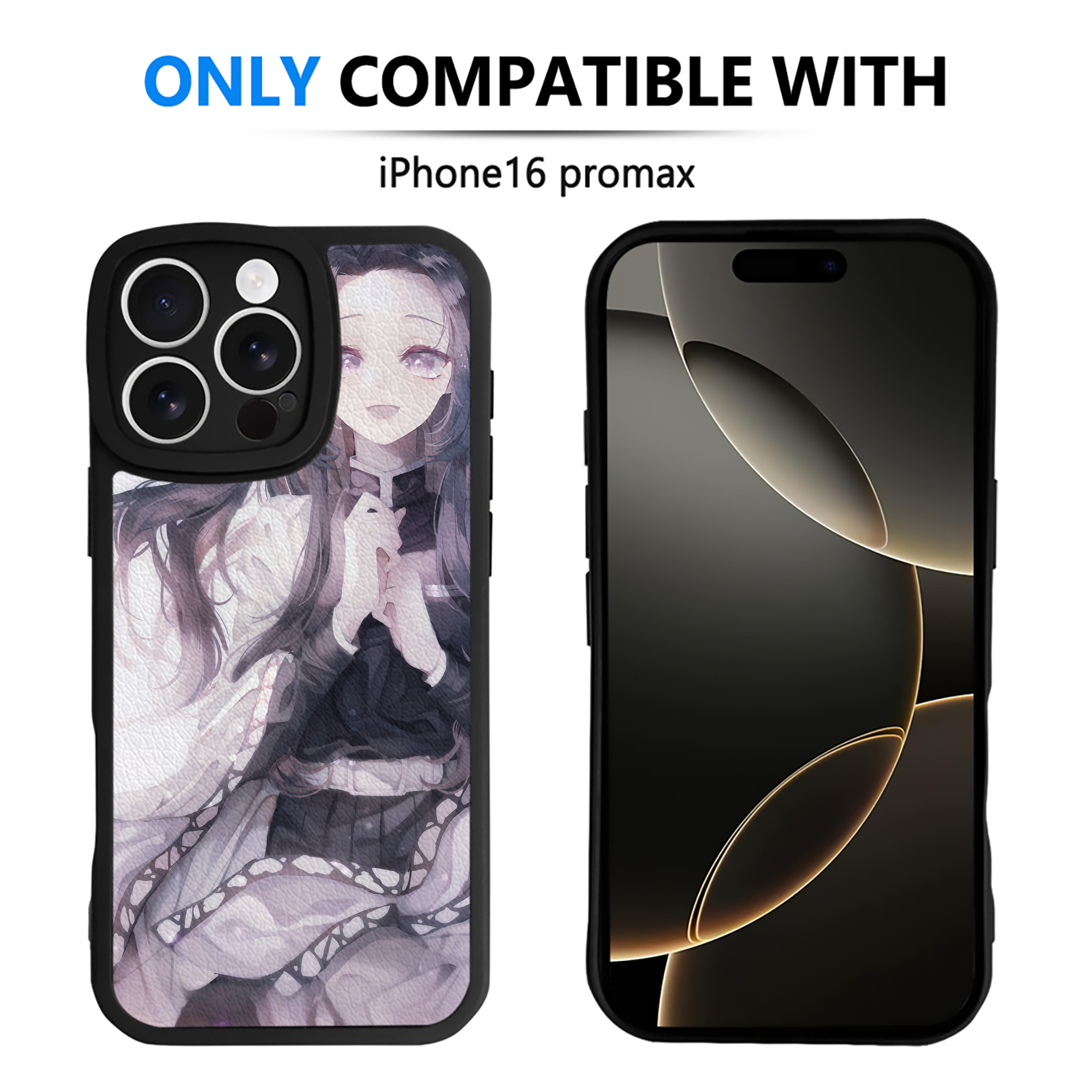 （画像用） 鬼滅の刃（きめつのやいば）蟲柱-胡蝶 しのぶ／こちょう しのぶ Kochou Shinobu 【iPhone 16シリーズ対応】シリコンスマホケース（レザー調） 材質：シリコン
